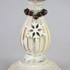 Kép 5/7 - Vintage fehér gyertyatartó fából 10,5x16,5cm 36/#