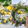 Kép 2/3 - Nyomtatott fa tábla koszorú közép - Welcome citromos 11,8cm