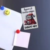 Kép 2/3 - Nyomtatott dekorkarton - Morcos macska "Egyszer.." hűtőmágnes