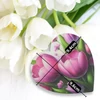 Kép 2/3 - Nyomtatott fa tábla -Tulipános szív 10cm 2db/csomag