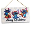 Kép 1/2 - Nyomtatott fa tábla - Stich Merry Christmas 24,3x13cm
