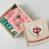 Kép 2/3 - Nyomtatott dekorkarton - Szív táblák 3db/cs Macaron csokor