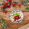 Kép 4/7 - Nyomtatott fa tábla - Eper farm koszorú közép 11,8cm