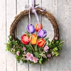 Kép 2/6 - Nyomtatott dekorkarton - 6 szálas színes tulipáncsokor 1db