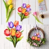 Kép 3/6 - Nyomtatott dekorkarton - 6 szálas színes tulipáncsokor 1db