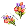 Kép 6/6 - Nyomtatott dekorkarton - 6 szálas színes tulipáncsokor 1db