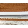 Kép 1/5 - Őzbarna pamut csipke 1cm x 20méter