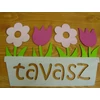 Kép 2/3 - Natúr fa - "Tavasz" tábla virágládás 32cm