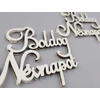 Kép 2/2 - Natúr fa - "Boldog névnapot" felirat fehér 9cm 2db/csomag