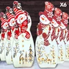 Kép 1/8 - Világító portál dekoráció hóember kalapos/sapkás 6db - OKOSÁR