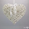 Kép 1/2 - Fehér vessző szív fém vázon 29cm 40/#