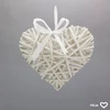 Kép 1/3 - Fehér vessző szív fém vázon 19cm 120/#