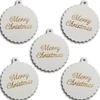 Kép 1/3 - Fodros gömb Merry Christmas fehér 5db/cs