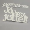 Kép 3/4 - Fa "Jó, hogy jöttél!" felirat koszorúra fehér 9x14,5cm 3db/csomag