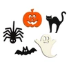 Kép 2/2 - Festett fa Halloween szett 5db/csomag