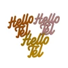 Kép 1/2 - Arany &quot;Hello Tél&quot; felirat színes 8x8cm 3db/csomag
