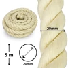 Kép 2/4 - Natúr pamut kötél világos 20mm/1kg/ 5méter