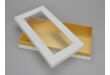 Lapos tégla papírdoboz arany belsővel fehér 60/#