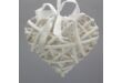 Fehér vessző szív fém vázon 15cm 200/#