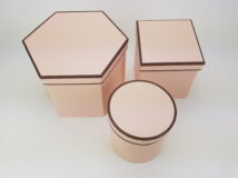 Hatszög & négyszög & kör alakú dobozok rózsaszín 3db/szett 24/#