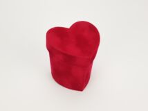 Bársony borítású kicsi papírdoboz szív piros 144/#