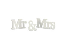 Mr&Mrs fa asztali felirat fehér 50/#