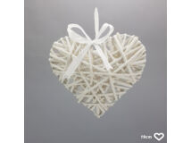 Fehér vessző szív fém vázon 19cm 120/#