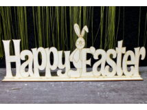 Natúr fa - "Happy Easter" talpas tábla 15x40cm