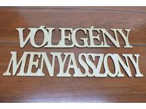 Natúr fa - "Menyasszony + Vőlegény" felirat szett