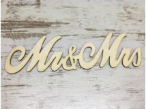 Natúr fa - "Mr & Mrs" írott felirat 30cm