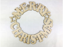 Natúr fa - "Merry Christmas" koszorú 25cm