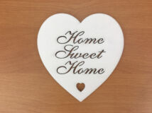Fa - "Home Sweet Home" szív fehér 10cm