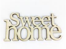 Natúr fa - "Sweet Home" felirat koszorúra 7x14cm