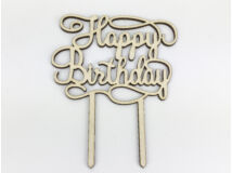 Natúr fa - "Happy Birthday" torta beszúró 11,5x14,5cm