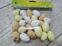 Festett polisztirol tojás természetes színek 2*3cm 24db/cs