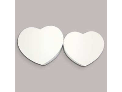Papírdoboz szív alakú fehér 2db/szett