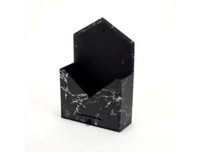 Boríték formájú papír virágtartó fiókkal fekete márvány 64/#