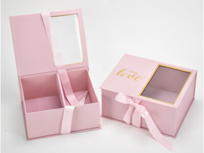 Virág-ajándék doboz rózsaszín 2db/szett  24/#