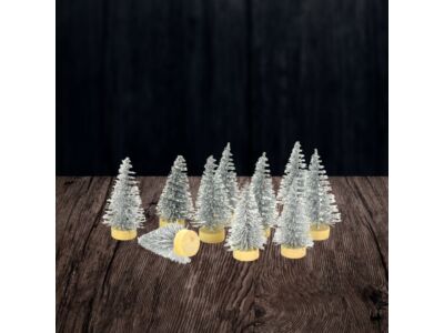 Fenyőfa ezüst glitteres 4cm 10db/csomag