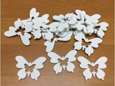 Fa pillangó fehér lukas 5cm 15db/csomag
