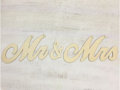 Natúr fa - "Mr & Mrs" írott felirat 65cm