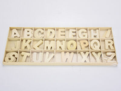 Fa betűk dobozban natúr 3,2cm