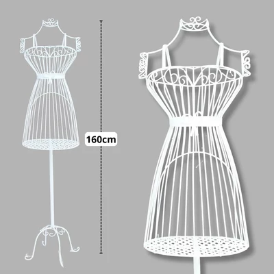 Fém próbababa - fehér 160cm