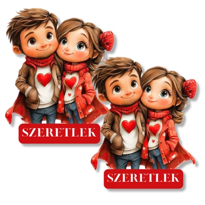 Szerelmes pár dekorkarton 2 db