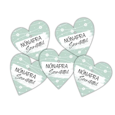 Nőnapi fa tábla menta 4 cm
