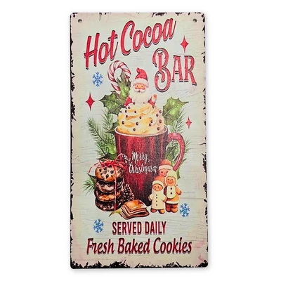 Nyomtatott fa tábla - Hot cocoa bar akasztós tábla