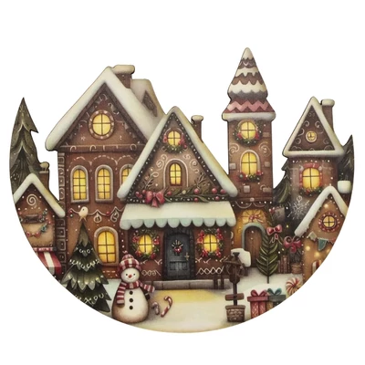 Nyomtatott dekorkarton - Félkoszorú közép - házikós 10x11,8cm Nyomtatott dekorkarton - Félkoszorú közép - házikós 10x11,8cm