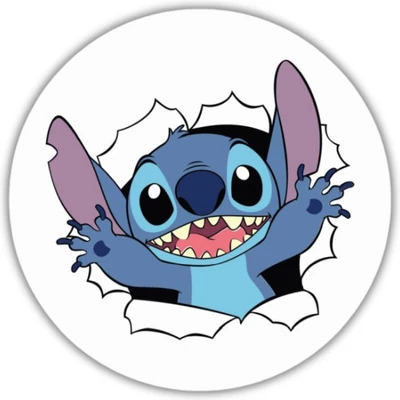 Nyomtatott fa tábla koszorú közép - Stich vagyok! 11,8cm Nyomtatott fa tábla koszorú közép - Stich vagyok! 11,8cm