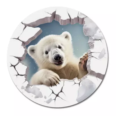 Nyomtatott fa tábla koszorú közép - Kíváncsi jegesmedve 11,8