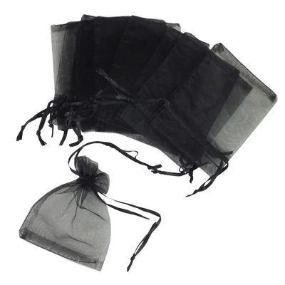 Organza tasak fekete 12db/csomag